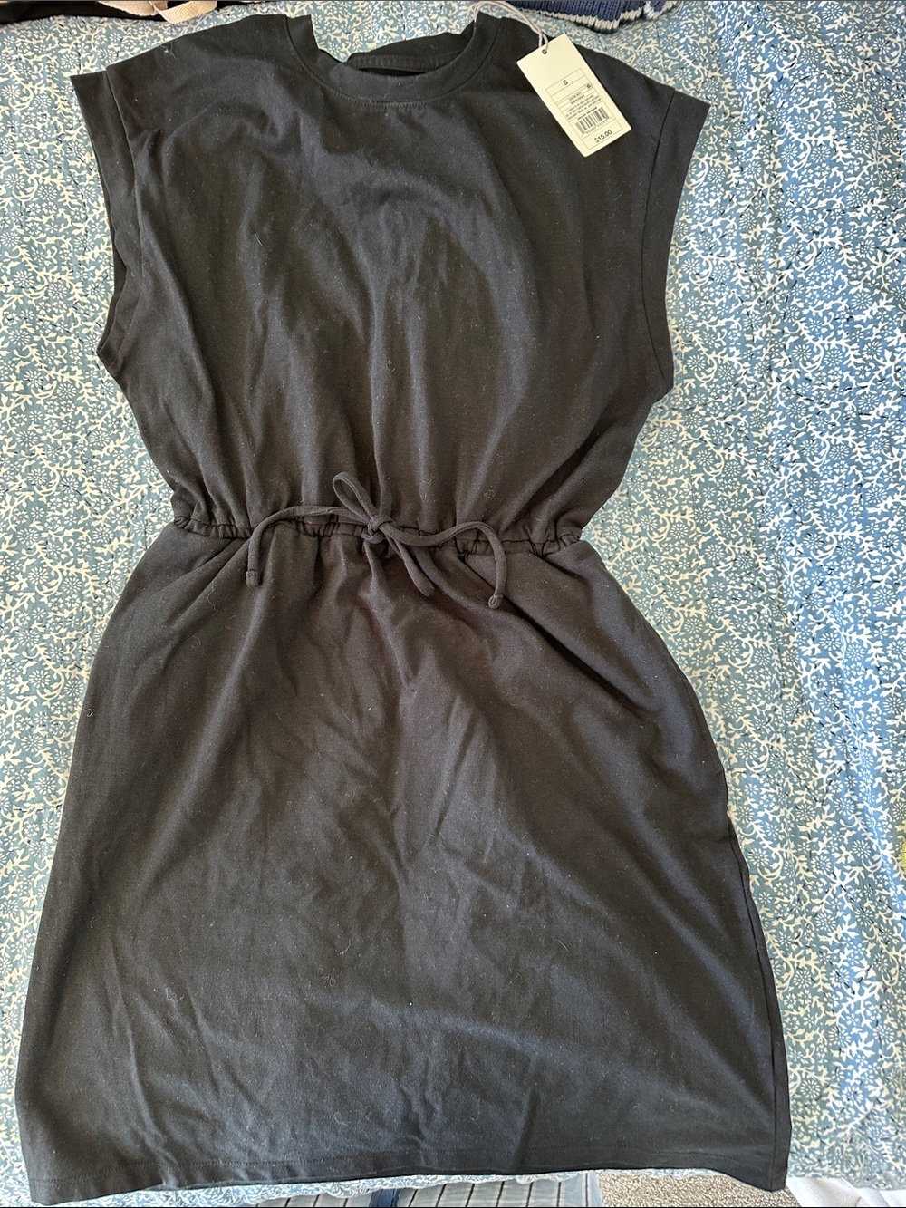 a new day Black Sleeveless Drawstring Mini Dress